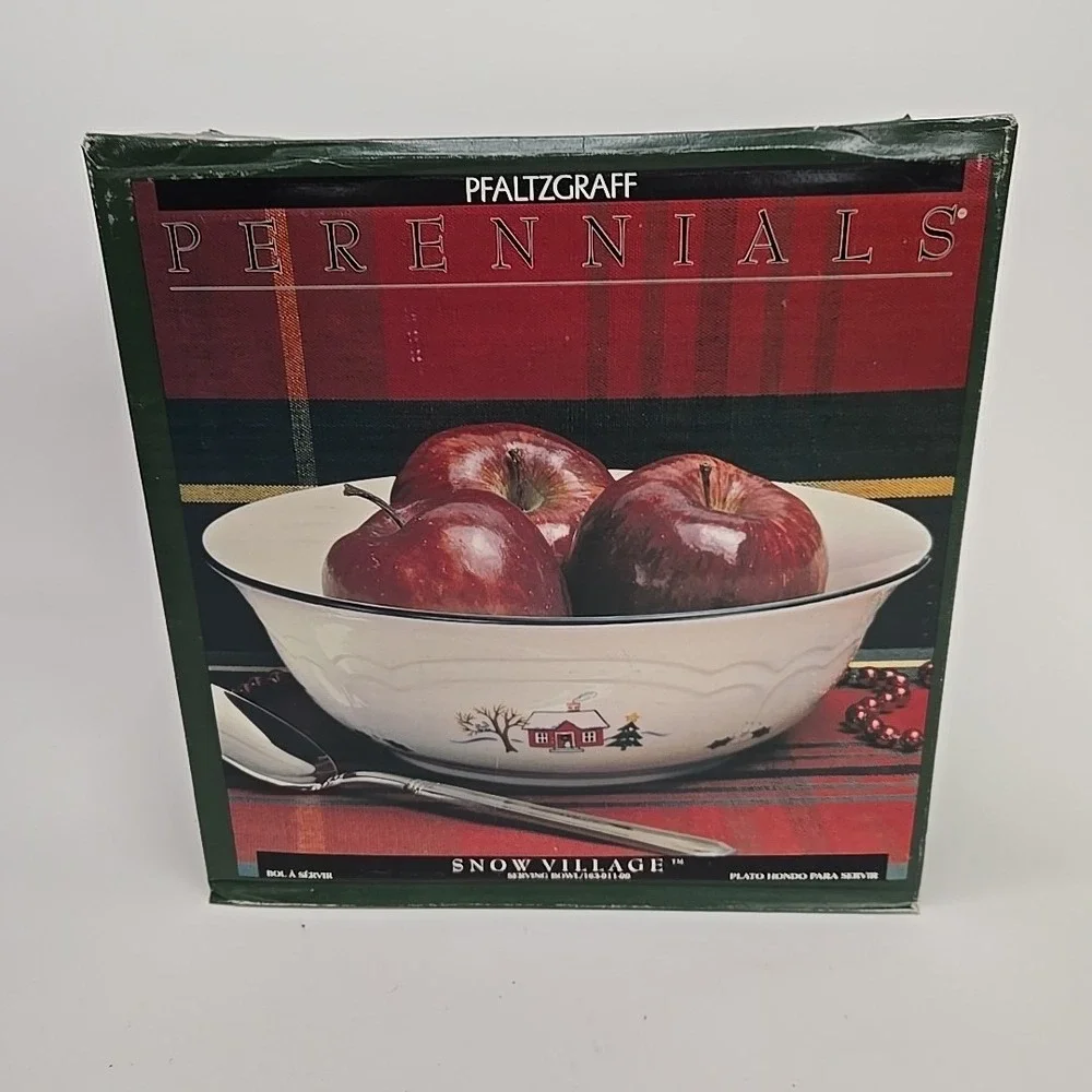 Pfaltzgraff Perennials Snow Village 8.5